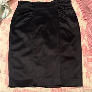 bebe Black Satin Pencil Skirt